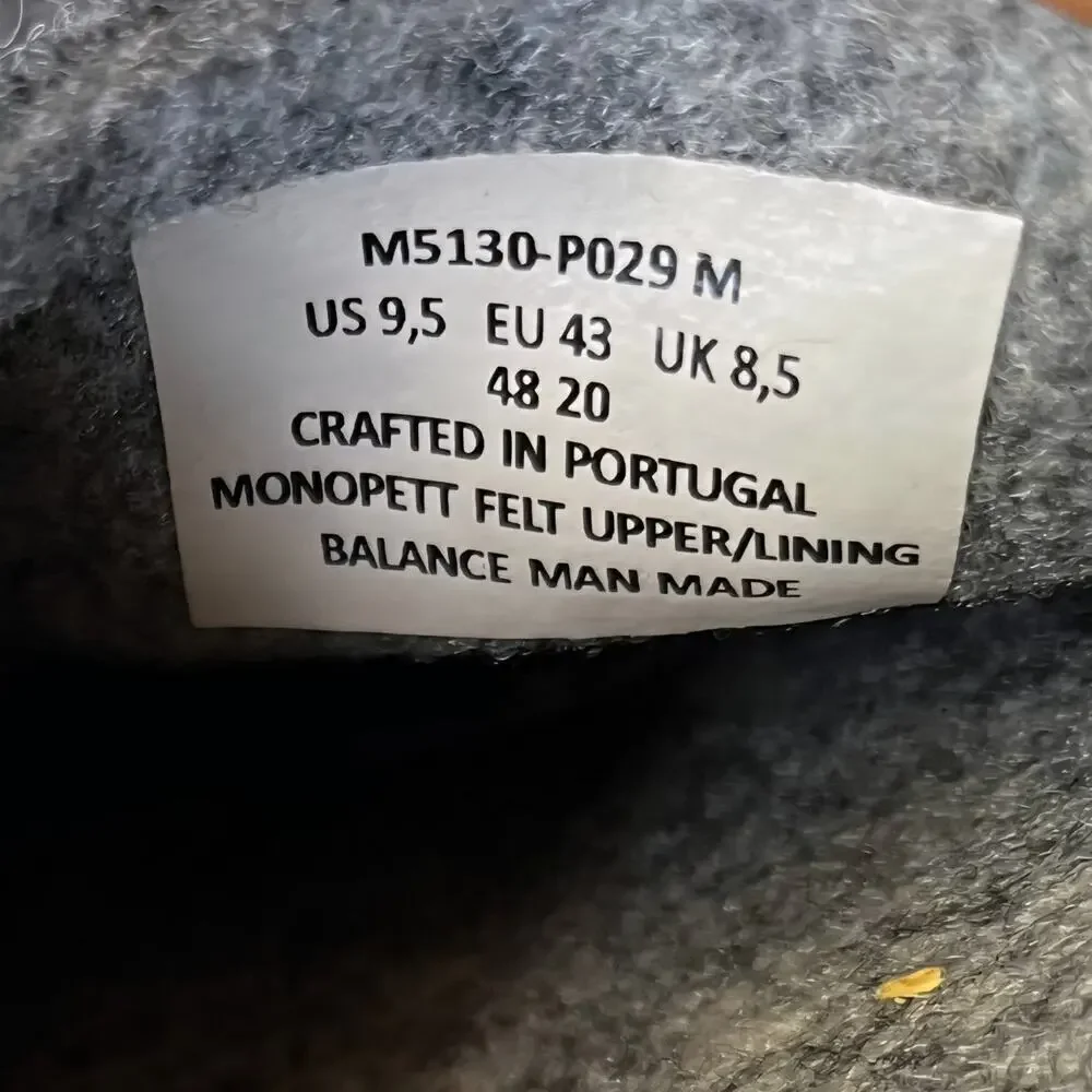 Samuel Hubbard Spring Back Men's Felt Slippers Shoes Charcoal Gray Size 9.5